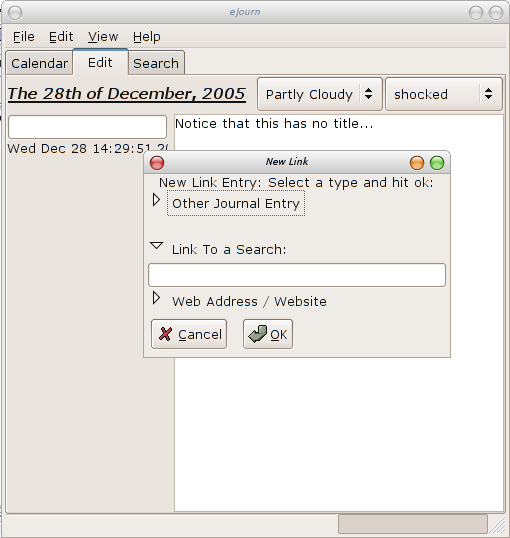 The Link Create Window